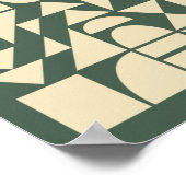Waldgrün | Moderne geometrische Formen Kunst Poster (Ecke)