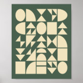 Waldgrün | Moderne geometrische Formen Kunst Poster (Vorne)