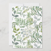 Waldgrün neutrale Babydusche Einladung (Rückseite)