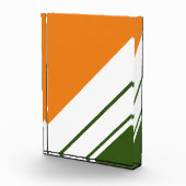 Waldgrün Orange Weißer Slant Racing Streifen Fotoblock (Rechts)