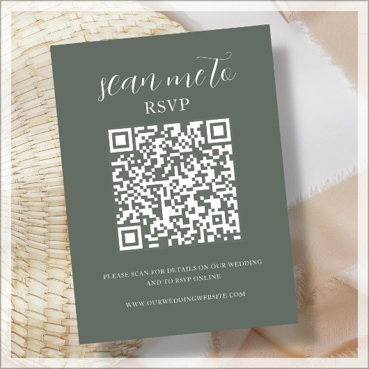 Waldgrün | QR-Code | HochzeitsrSVP Begleitkarte