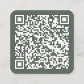 Waldgrün | QR Code Social Media Hallo Quadratische Visitenkarte (Rückseite)