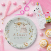 Waldgrün Rustikale Girl Paper-Teller Pappteller (Party)