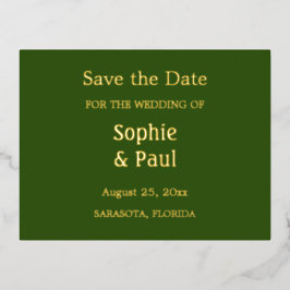 Waldgrün Save the Date Folie Einladungspostkarte