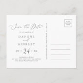 Waldgrün Save the Date Postkarte (Rückseite)