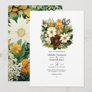Waldgrün, Schokoladenbraun, Craft-Braune Hochzeit Einladung