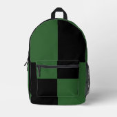 Waldgrün-schwarzes Schachbrettmuster Bedruckter Rucksack (Vorderseite)