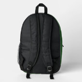 Waldgrün-schwarzes Schachbrettmuster Bedruckter Rucksack (Rückseite)