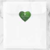 Waldgrün Silberrahmen-Logo-Monogramm Danke Herz-Aufkleber (Tasche)