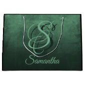 Waldgrün stilvoll rustikal Personalisiert Große Geschenktüte (Vorderseite)