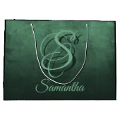 Waldgrün stilvoll rustikal Personalisiert Große Geschenktüte (Rückseite)