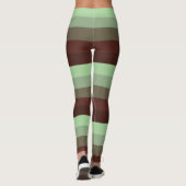 Waldgrün-Streifenmuster Leggings (Rückseite)