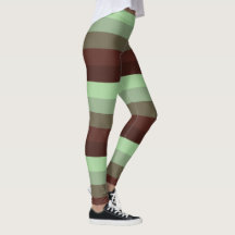 Waldgrün-Streifenmuster Leggings