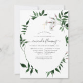 Waldgrün Taufe oder Weihnachten Einladung (Vorderseite)