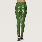 Waldgrün und Abstraktes Kreuz Leggings (Rückseite)