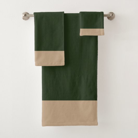 Waldgrün und Beige Badhandtuch Set (Insitu)