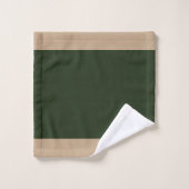 Waldgrün und Beige Badhandtuch Set (Waschlappen)