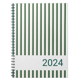Waldgrün und goldgestreiftes SpiralNotebook Notizblock