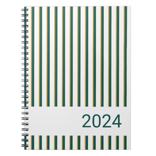 Waldgrün und goldgestreiftes SpiralNotebook Notizblock (Vorderseite)