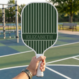 Waldgrün und Salbei Pinstripe Maßgeschneiderter Na Pickleball Schläger