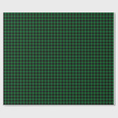 Waldgrün und schwarzes Büffelkaromuster Geschenkpapier (Flach)