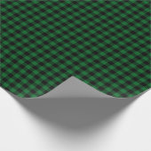 Waldgrün und schwarzes Büffelkaromuster Geschenkpapier (Ecke)