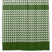 Waldgrün und weiß Moderne Sharp Waves Duschvorhang (Vorderseite)