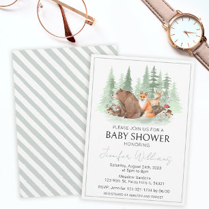 Waldgrün von Wäldern Baby Dusche Einladung