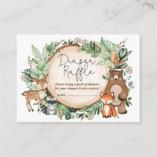 Waldgrün Waldtiere Windelwindeln Begleitkarte