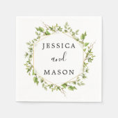 Waldgrün Wedding Cocktail Napkin Serviette (Vorderseite)