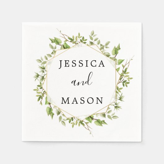 Waldgrün Wedding Cocktail Napkin Serviette (Vorderseite)