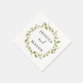Waldgrün Wedding Cocktail Napkin Serviette (Ecke)