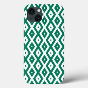 Waldgrün-weiße Diamantenmuster Case-Mate i iPhone Hülle