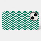 Waldgrün-weiße Rautenmuster Case-Mate iPhone Hülle (Rückseite (Horizontal))