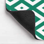 Waldgrün-weiße Rautenmuster Mousepad (Ecke)