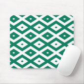 Waldgrün-weiße Rautenmuster Mousepad (Mit Mouse)