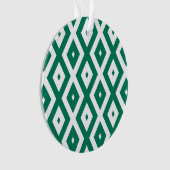 Waldgrün-weiße Rautenmuster Ornament (Vorderseite)