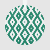 Waldgrün-weiße Rautenmuster Ornament (Rückseite)