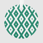 Waldgrün-weiße Rautenmuster Ornament (Vorderseite)
