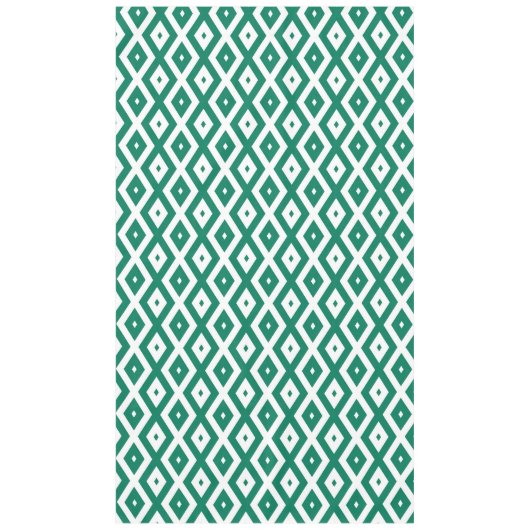 Waldgrün-weiße Rautenmuster Tischdecke (Vorderseite)