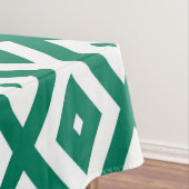 Waldgrün-weiße Rautenmuster Tischdecke (Beispiel)