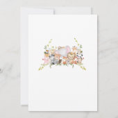 Waldgrün Wildtiere Babydusche Einladung (Rückseite)