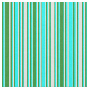Waldgrüne, Aqua und hellzyanfarbene Linien Stoff