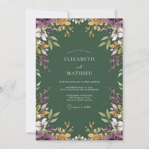 Waldgrüne Ätherische Botanische Hochzeit Einladung