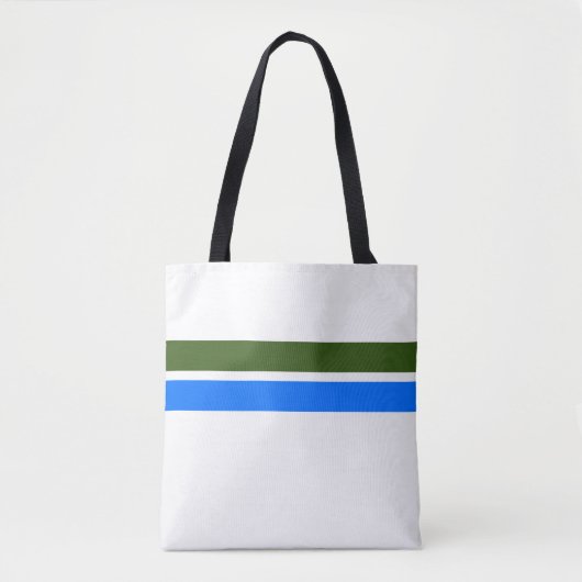 Waldgrüne, blaue Streifen auf weißen Streifen Tasche (Vorderseite)