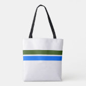 Waldgrüne, blaue Streifen auf weißen Streifen Tasche (Rückseite)
