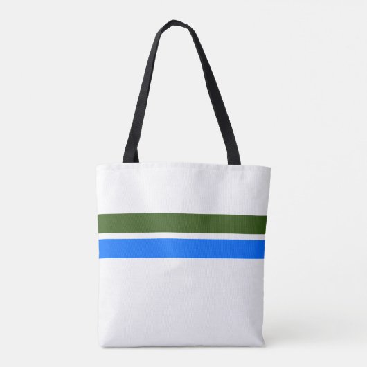 Waldgrüne, blaue Streifen auf weißen Streifen Tasche (Rückseite)
