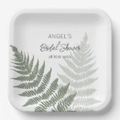 Waldgrüne Brautjungfern Hochzeit Pappteller (Vorderseite)