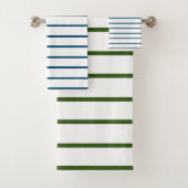 Waldgrüne Dekorationsmuster Badhandtuch Set (Insitu)