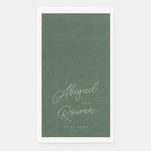 Waldgrüne elegante Hochzeitsgasttücher Serviette